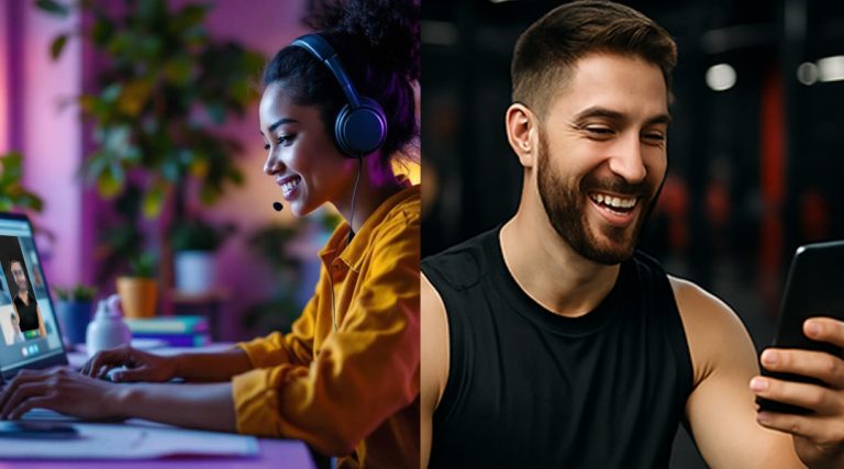 Fitness coach delegating with Virtual Assistant Workforce